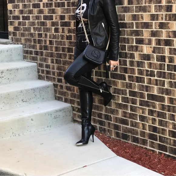 RED SAKS FIFTH AVENUE knee high boots - Picture 5 of 11